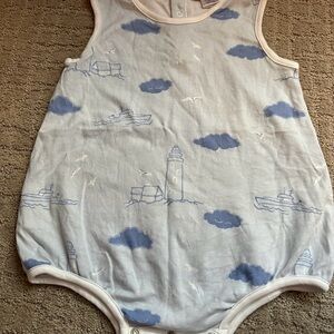 The Beaufort Bonnet Company Blue Nautical Bodysuit